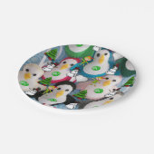 Weihnachtspapier-Teller, Pinguin Pappteller (Schrägansicht)