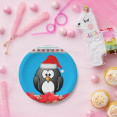 Weihnachtspapier-Teller, Pinguin Pappteller (Party)