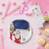 Weihnachtspapier-Teller, Santa Kitten Pappteller (Party)