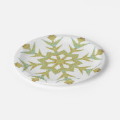 Weihnachtspapier-Teller, Schneeflocke Pappteller (Schrägansicht)