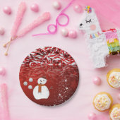 Weihnachtspapier-Teller, Snowman, Candy Cane Pappteller (Party)