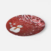 Weihnachtspapier-Teller, Snowman, Candy Cane Pappteller (Schrägansicht)