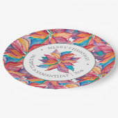 Weihnachtspapier-Teller Unique Poinsettia Pappteller (Schrägansicht)
