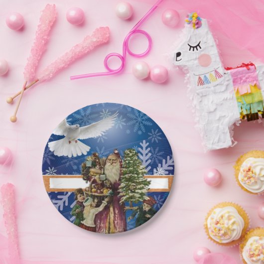 Weihnachtspapier-Teller, Vintag Pappteller (Party)