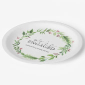 Weihnachtspapier-Teller Wasserfarbenkrez Pappteller (Schrägansicht)