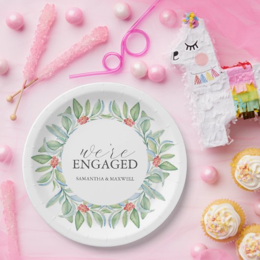 Weihnachtspapier-Teller Wasserfarbenkrez Pappteller (Party)