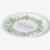 Weihnachtspapier-Teller Wasserfarbenkrez Pappteller (Schrägansicht)