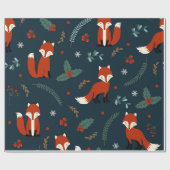Weihnachtspapier (Thema Red Fox) Geschenkpapier (Flach)