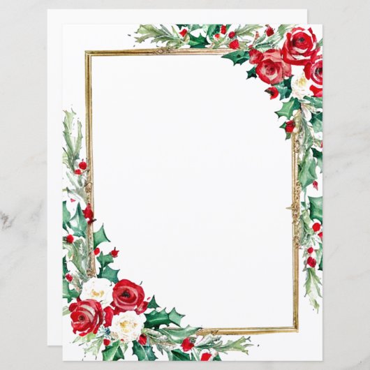 Weihnachtspapier und Rose (Vorne/Hinten)