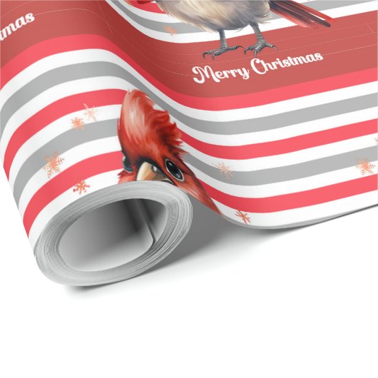Weihnachtspapier vom Roten Kardinal Geschenkpapier (Rolleneckpunkt)
