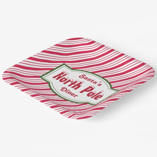 Weihnachtspapier von North Pole - Teller (Gewinkelt)