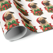 Weihnachtspapier - Weihnachts-Mops Geschenkpapier (Rolleneckpunkt)