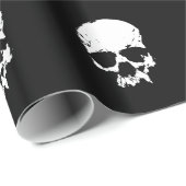 Weihnachtspapier zum Schwarzen und Weißen Schädel Geschenkpapier (Rolleneckpunkt)