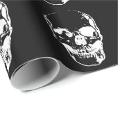 Weihnachtspapier zum Schwarzen und Weißen Schädel Geschenkpapier (Rolleneckpunkt)