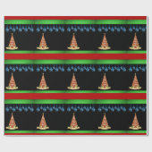 Weihnachtspapierbaum Schwarz Geschenkpapier (Flach)