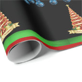 Weihnachtspapierbaum Schwarz Geschenkpapier (Rolleneckpunkt)