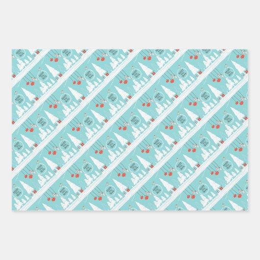 Weihnachtspapierblätter Geschenkpapier Set (Vorderseite 3)