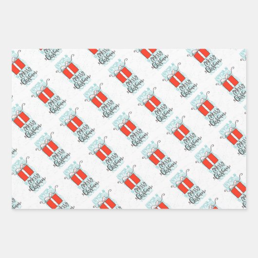 Weihnachtspapierblätter Geschenkpapier Set (Vorderseite 2)