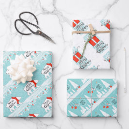 Weihnachtspapierblätter Geschenkpapier Set