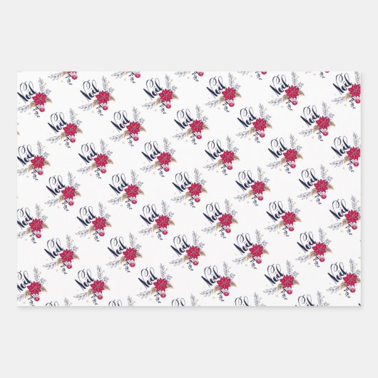 Weihnachtspapierblätter Geschenkpapier Set (Vorderseite 2)