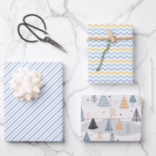 Weihnachtspapierblätter Geschenkpapier Set (Vorderseite)