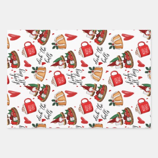 Weihnachtspapierblätter Geschenkpapier Set (Vorderseite 2)