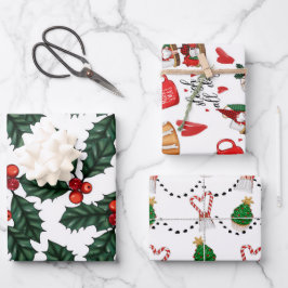 Weihnachtspapierblätter Geschenkpapier Set