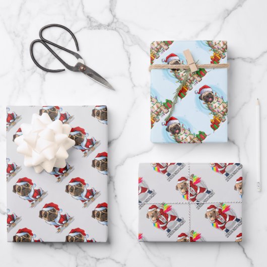 Weihnachtspapierblätter Geschenkpapier Set (Vorderseite)