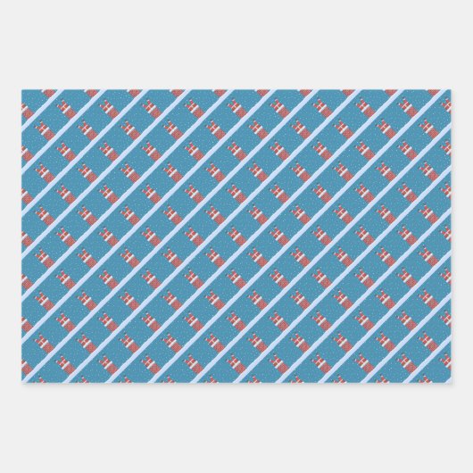 Weihnachtspapierblätter Geschenkpapier Set (Vorderseite 3)