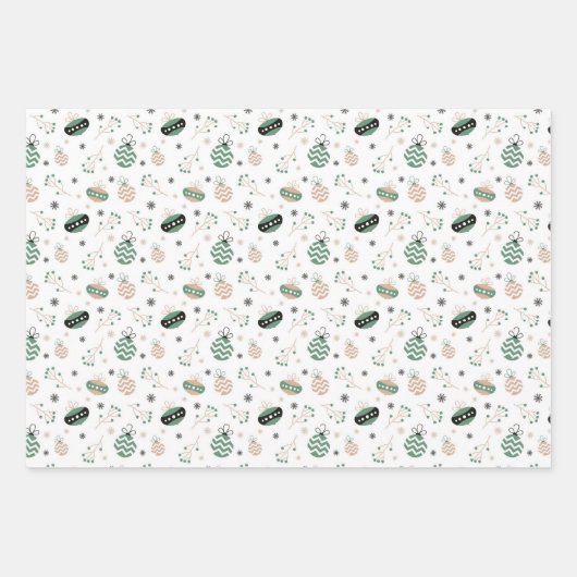 Weihnachtspapierblätter Geschenkpapier Set (Vorderseite 3)