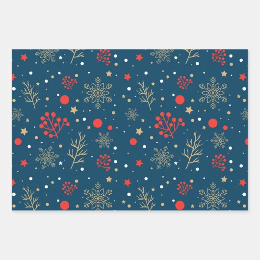 Weihnachtspapierblätter Geschenkpapier Set (Vorderseite 2)