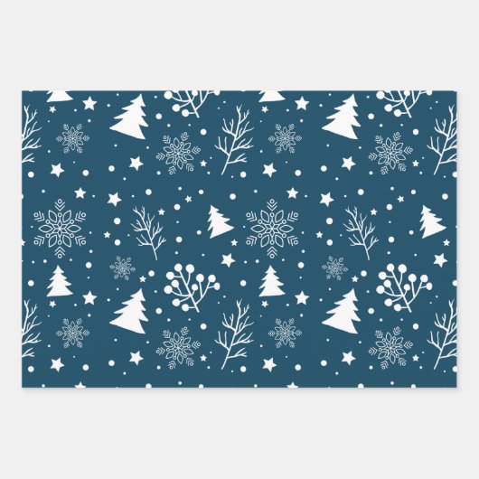 Weihnachtspapierblätter Geschenkpapier Set (Vorderseite)