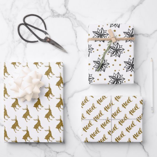 Weihnachtspapierblätter Geschenkpapier Set (Vorderseite)