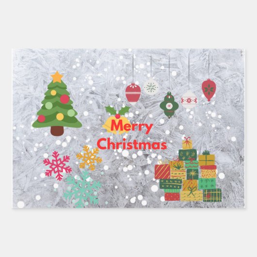 Weihnachtspapierblätter Geschenkpapier Set (Vorderseite)