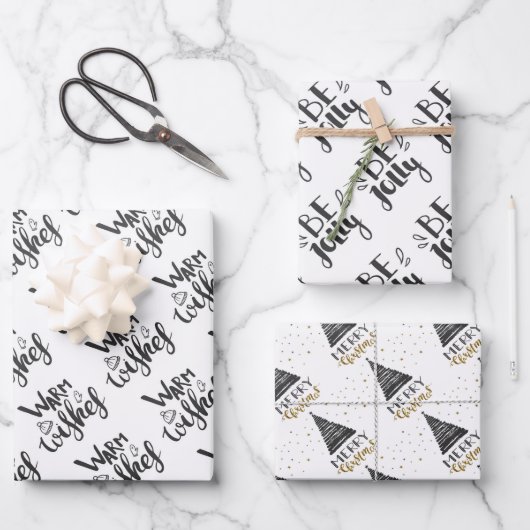 Weihnachtspapierblätter Geschenkpapier Set (Vorderseite)