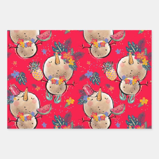 Weihnachtspapiere für tropische Feiertage Geschenkpapier Set (Vorderseite)