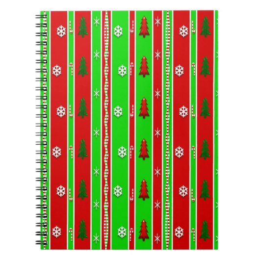 Weihnachtspapiermuster Notizblock (Vorderseite)