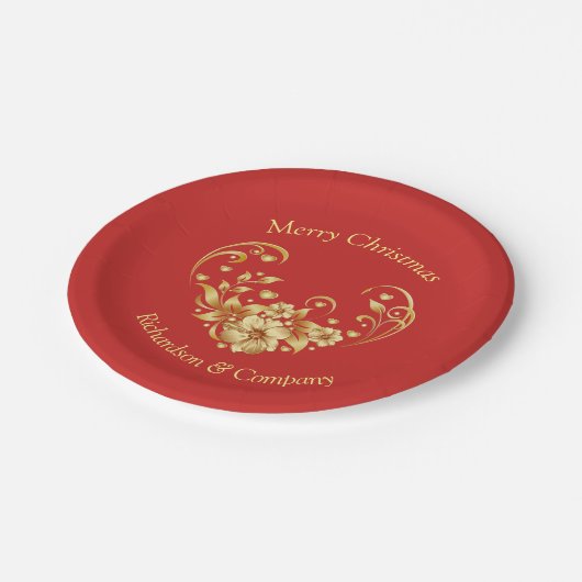 Weihnachtspapierplatte für Unternehmen Pappteller (Schrägansicht)