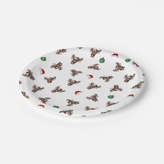 Weihnachtspapierplatte Pappteller (Schrägansicht)