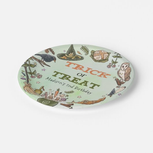 Weihnachtspapierplatte Trick oder Treat Halloween Pappteller (Schrägansicht)