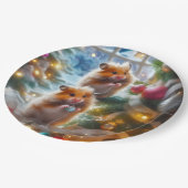 Weihnachtspapierplatten für Hamster Pappteller (Schrägansicht)