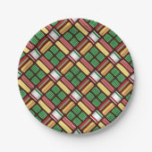 Weihnachtspapierplatten im Retro-Stil Pappteller (Vorderseite)