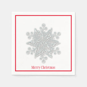 Weihnachtspapierservietten-silberne Serviette