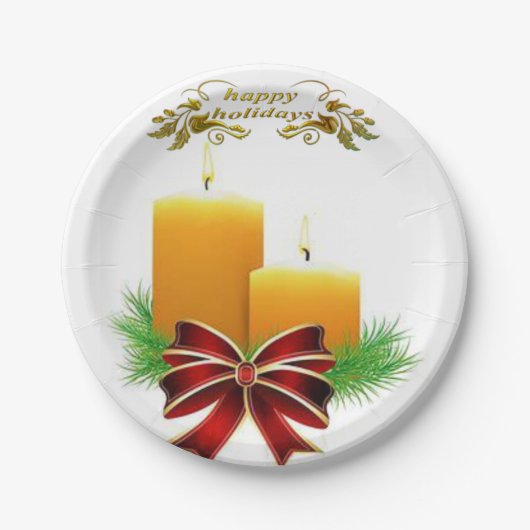 Weihnachtspapierteller, Frohe Feiertage Pappteller (Vorderseite)