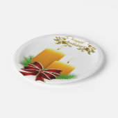 Weihnachtspapierteller, Frohe Feiertage Pappteller (Schrägansicht)