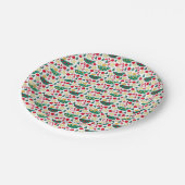 Weihnachtspapierteller mit Muster Pappteller (Schrägansicht)