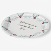 WeihnachtspapierTeller, personalisiert durch Sie Pappteller (Schrägansicht)