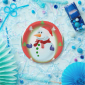 Weihnachtspapierteller, Schneemann Pappteller (Party)
