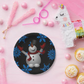 Weihnachtspapierteller, Schneemann Pappteller (Party)