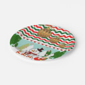 Weihnachtspapierteller, Schneemann Pappteller (Schrägansicht)